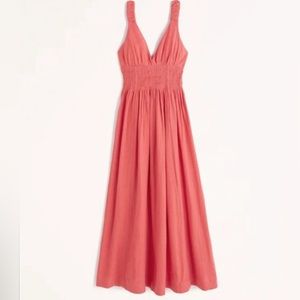 NWT Abercrombie & Fitch Coral Pink Maxi Dress